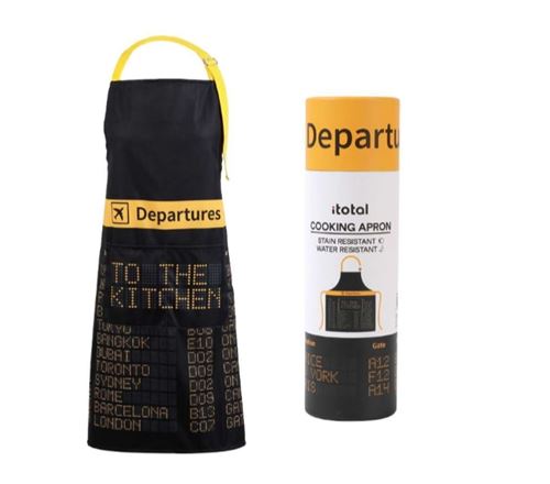 Tablier de cuisine Itotal Departures Noir et Orange