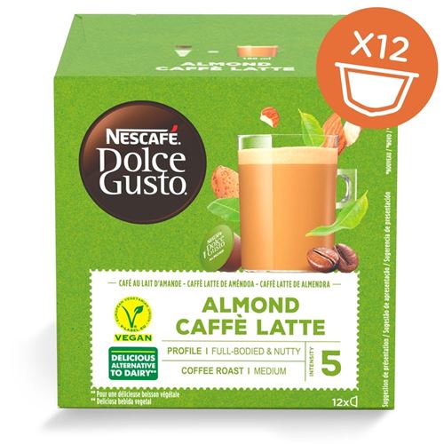 Doos van 12 capsules Nescafe Dolce Gusto Café Latte Amandel