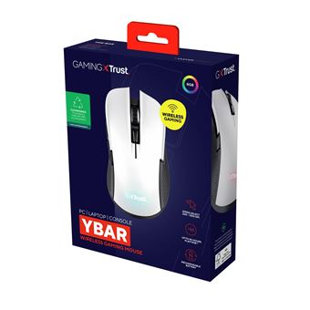 Souris gaming sans fil RGB Trust GXT 923W Ybar écoresponsable Blanc