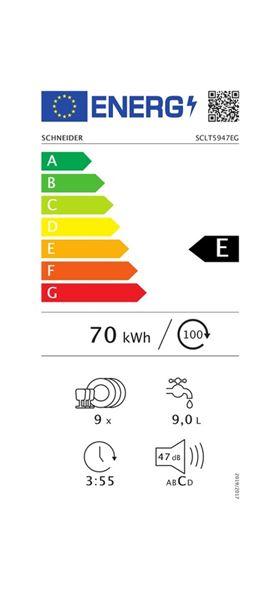 SCLT5947EG - Lave-vaisselle tout intégrable 45 cm avec charnières à glissières, 9 couverts, 47 dB