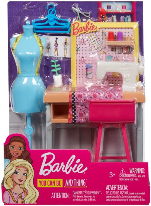 Barbie Métiers Coffret atelier de mode avec table de couture