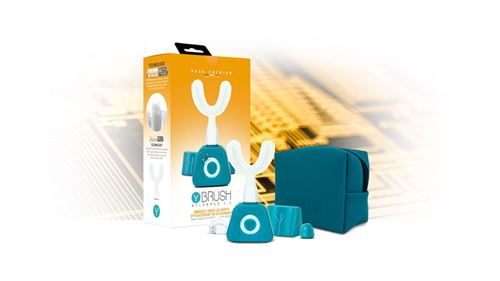 Brosse à dents électrique Y-Brush Pack premium NylonMed V2 taille Adulte Bleu et Blanc
