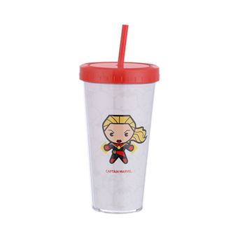 Verre avec paille Miniso Marvel 420 ml Capitaine Marvel 420 ml