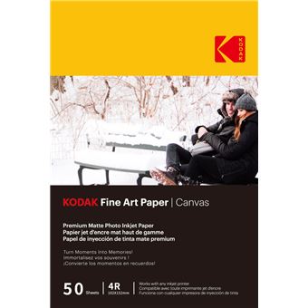 Pack 50 feuilles de papier photo mat Kodak pour imprimante à jet d’encre