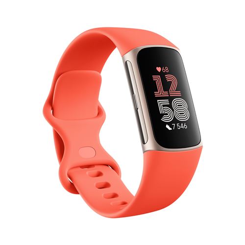 Bracelet Connecté Fitbit Charge 6 Or Rosé Et Corail