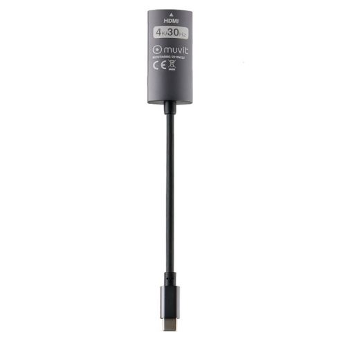 Adaptateur Muvit USB Type C vers HDMI femelle Gris