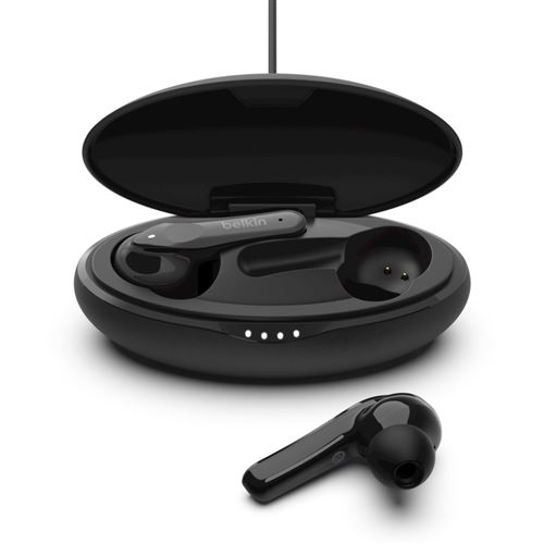 Belkin SoundForm Move - Werkelijk draadloze koptelefoon met micro - inwendig - Bluetooth - zwart