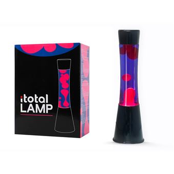 Lampe à poser Itotal Lave Base Noire Liquide Violet Cire Rose 30 W 40 cm