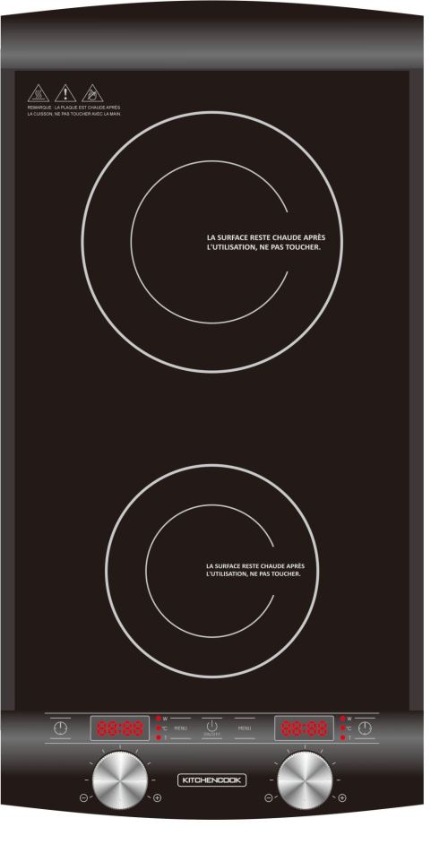 Double plaque de cuisson à Induction Kitchen Cook 2900 W Noir