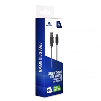 Câble recharge Freaks And Geeks Micro USB Noir pour Manette PS4 et Xbox One 3 m