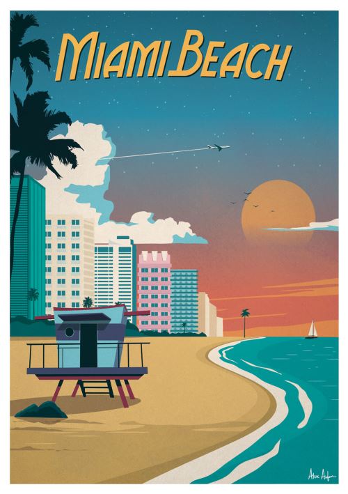 Affiche Sergeant Paper Miami 30x42 cm Edition limitée signée