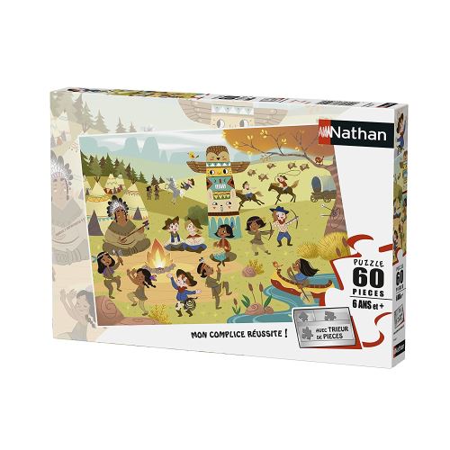 Puzzle 60 pièces Nathan Cowboys et indiens