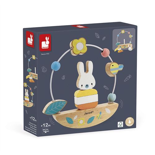 Jouet en bois Janod Looping Basculo lapin pure