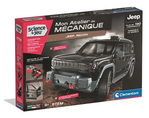 Jeu de construction Clementoni Mon Atelier de Mécanique Jeep Recon
