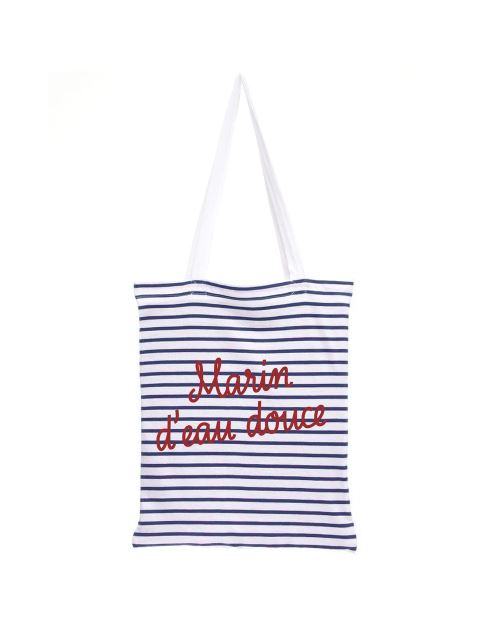 Tote Bag Le Fabuleux Shaman Marin d'eau douce Bleu et Blanc