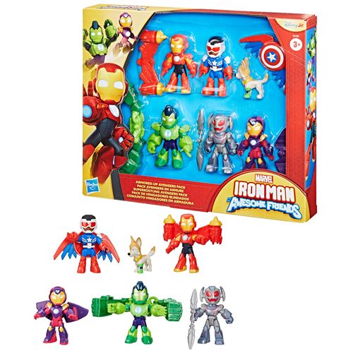 Pack 6 Figurines Hasbro Marvel Iron Man and his Awesome Friends Pack Avengers en armure