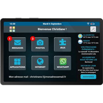 Facilotab L Rubis - WiFi/4G - 64 Go - Android 12 - Tablette