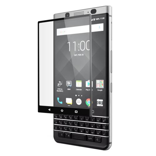 Film BlackBerry Keyone Verre Trempé Protection Ecran 9H Antirayure Contours Noir