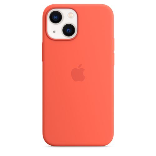 Coque en silicone avec MagSafe pour iPhone 13 mini Nectarine