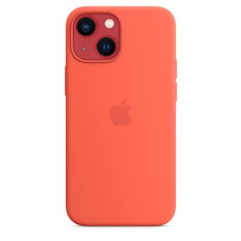 Coque en silicone avec MagSafe pour iPhone 13 mini Nectarine