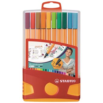 Pochette De 20 Feutres Fineliner Stabilo Point 88 pas cher