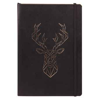 Carnet Clairefontaine Cuir A5 Forest Cerf Noir