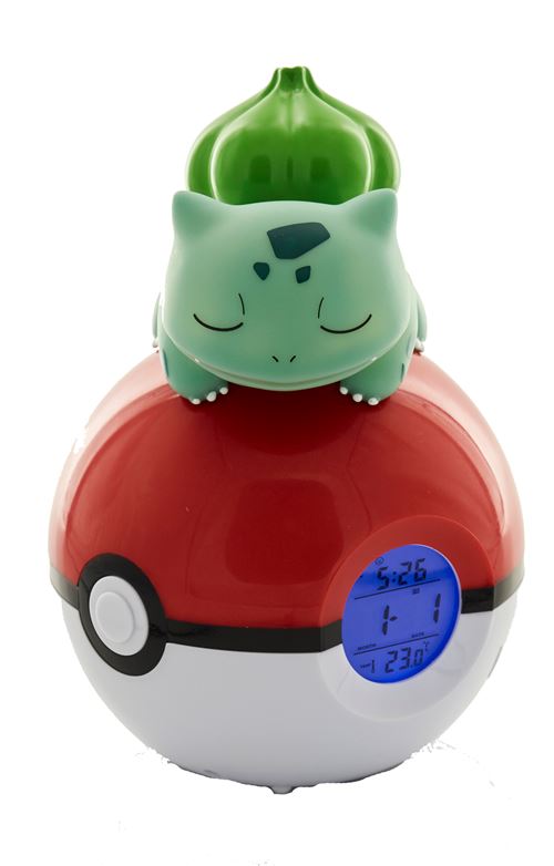 POKEMON - HORLOGE ALARME FM LED BULBIZARRE