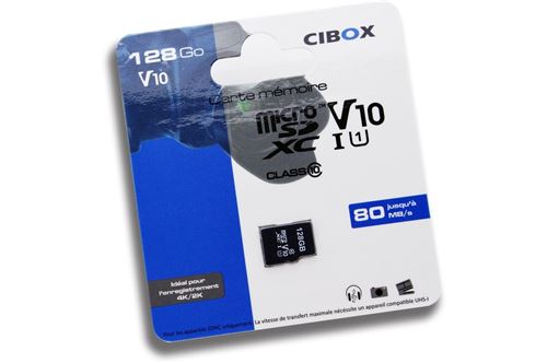 Carte Mémoire Cibox Micro SDXC V10 128 Go