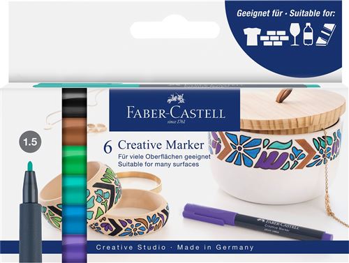Etui 6 marqueurs créatifs Faber-Castell Forêt