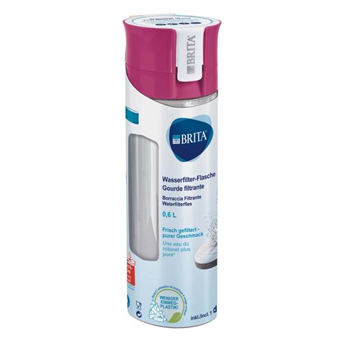 Brita Borraccia Filtrante Pink da 0.6 Litri, 1 filtro MicroDisc