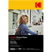 Pack 100 feuilles de papier photo brillante Kodak pour imprimante à jet d’encre