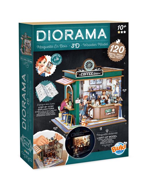 Maquette en bois Buki Diorama Café
