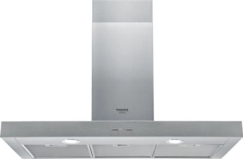 Hotpoint Ariston Hhbs 9.7F Lb X - Hotte - Hotte Décorative - Largeur : 89.8 Cm - Profondeur : 45 Cm - Evacuation & Recyclage - Acier Inoxydable