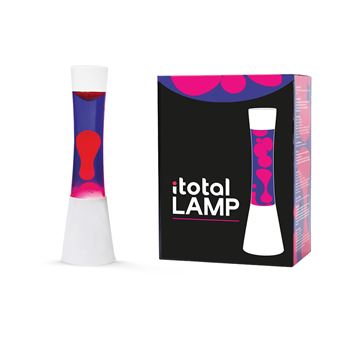 Lampe à poser Itotal Lave Base Blanche Liquide Violet Cire Rose 30 W 40 cm