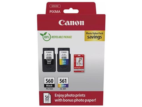 Pack de 2 cartouches d encre Canon PG560/CL561 Noir Cyan Jaune et Magenta