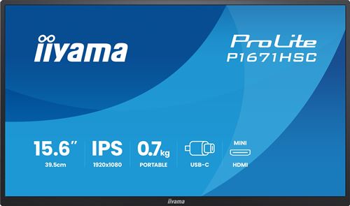 Ecran PC portable Iiyama ProLite P1671HSC-B1 15,6 Full HD