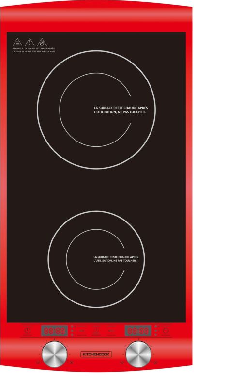 Double plaque de cuisson a` Induction Kitchen Cook 2900 W Rouge
