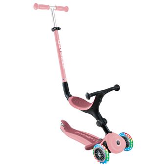 Globber GO•UP Deluxe – Trottinette évolutive 3 Roues Avec Siège, Rose Pastel, De 15 Mois à 6 Ans