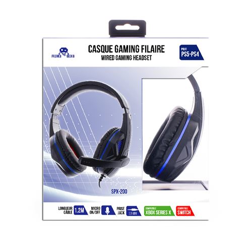 Micro-caque gaming Freaks And Geeks SPX-200 V.2 Noir pour PS4, Xbox One et Nintendo Switch