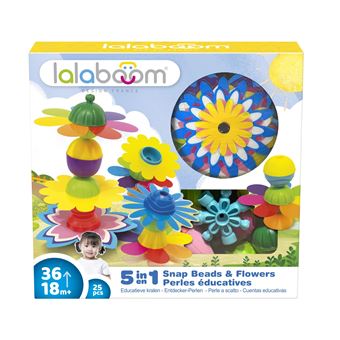 Jeu d'éveil Lalaboom Set créatif Fleurs et perles éducatives 25 pièces
