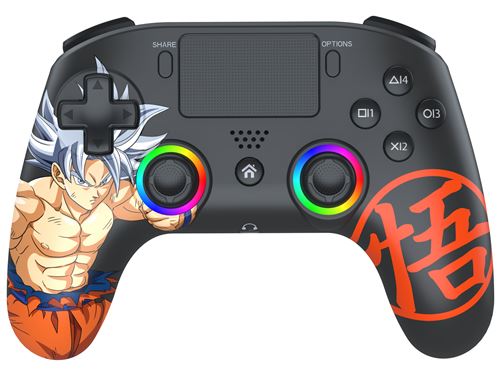 Manette sans fil Bluetooth Subsonic Led Controller Dragon Ball Goku Ultra Instinct Noir pour Playstation 5 et PC