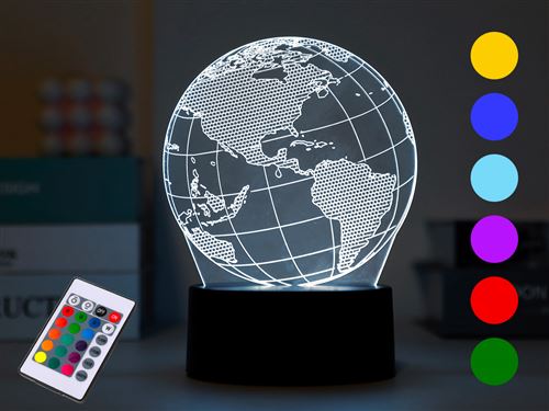 Lampe 3d Itotal avec télécommande Globe