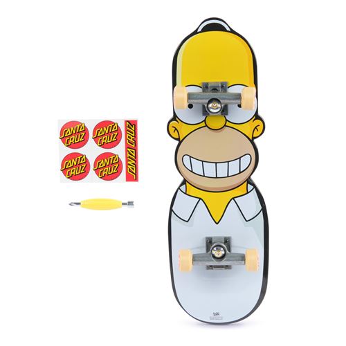 Tech Deck XXL Homer Simpson – Planche à Main Santa Cruz 26,8 Cm, Graphiques Originaux, Avec Outil Et Autocollants (dès 6 Ans)