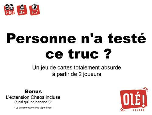 Jeu d'ambiance Ole studio Personne n'a testé ce truc?