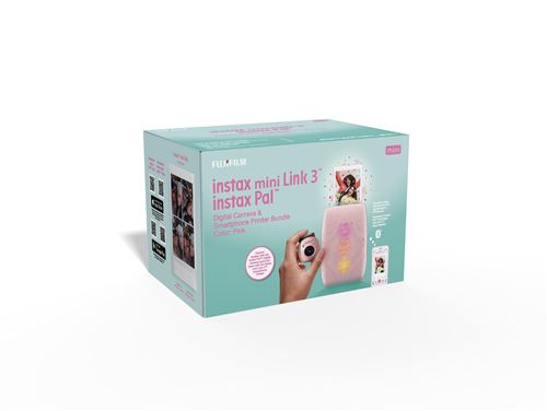 Pack Imprimante Photo Fujifilm instax Mini Link 3 Rose poudré + Appareil photo Instantané instax Pal Rose