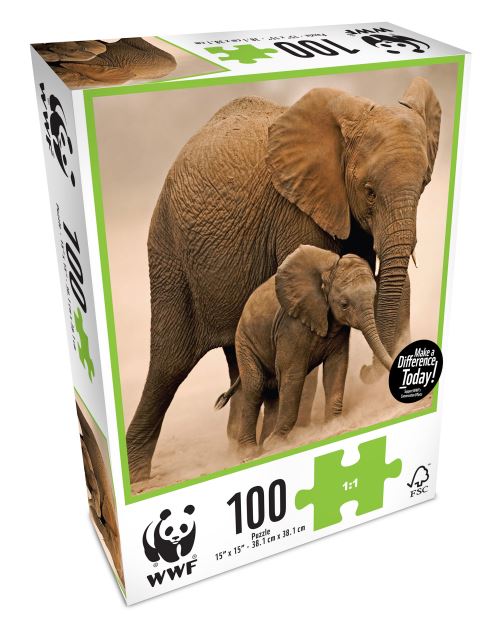 Puzzle 100 pièces Bébé Elephant WWF