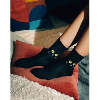 Chaussettes hautes et mi-bas Doiy Chat Noir