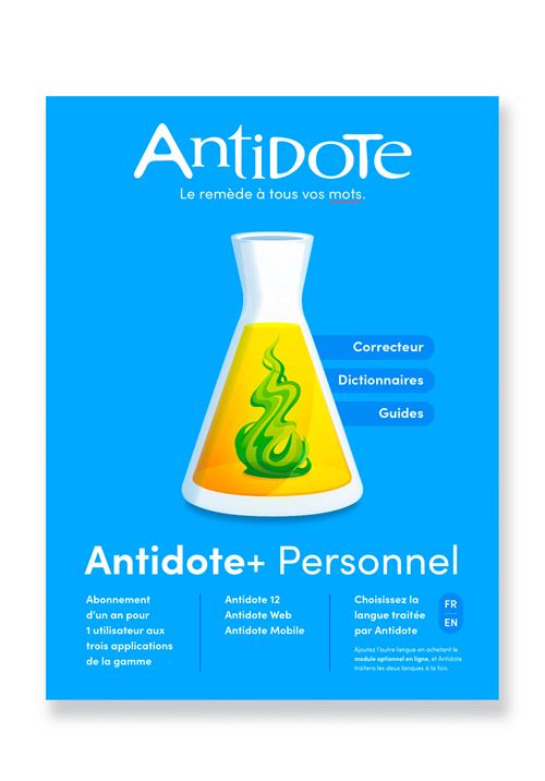 Logiciel Antidote+ Personnel Druide Antidote 12 + Antidote Web + Antidote Mobile 1 an pour PC ou Mac
