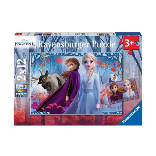 Puzzles 2 x 12 pièces : Voyage vers 'inconnu La Reine des 2 Frozen 2 Ravensburger France - vue 6