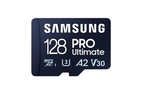 Carte mémoire microSDXC Samsung Pro Ultimate 128 Go Bleu + lecteur